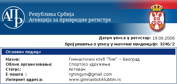 podaci iz APR-a